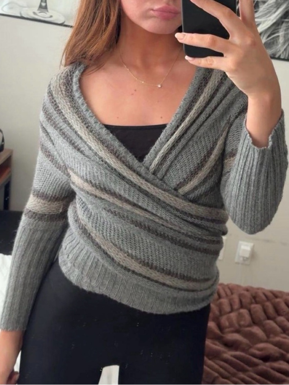 Decree Knit Wrap Pilates Style Top